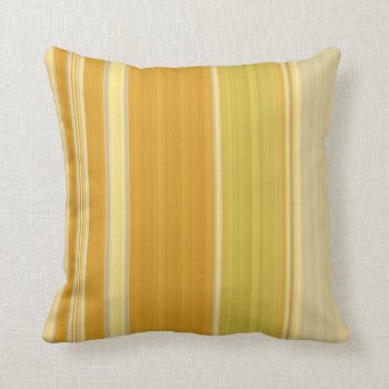 Sunny Yellow Stripes Throw Pillow by BamalamArt at Zazzle