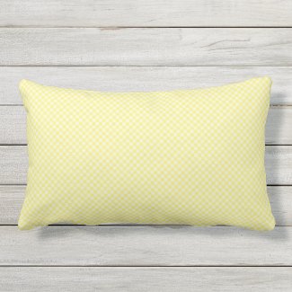 Sunny Yellow Tiny Check Outdoor Lumbar Pillow