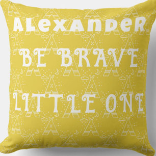 Sunny Yellow Tribal Tepee Pillow