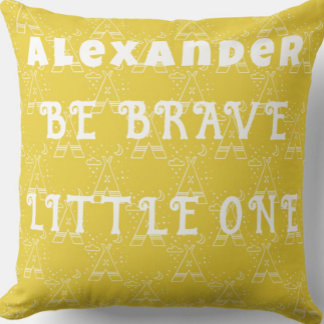 Sunny Yellow Tribal Tepee Pillow