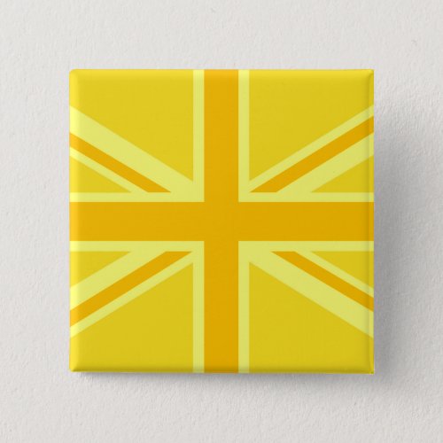 Sunny Yellow Union Jack British Flag Decor Button