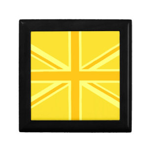 Sunny Yellow Union Jack British Flag Decor Gift Box