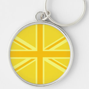 Sunny Yellow Union Jack British Flag Decor Keychain