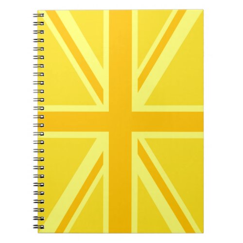 Sunny Yellow Union Jack British Flag Decor Notebook