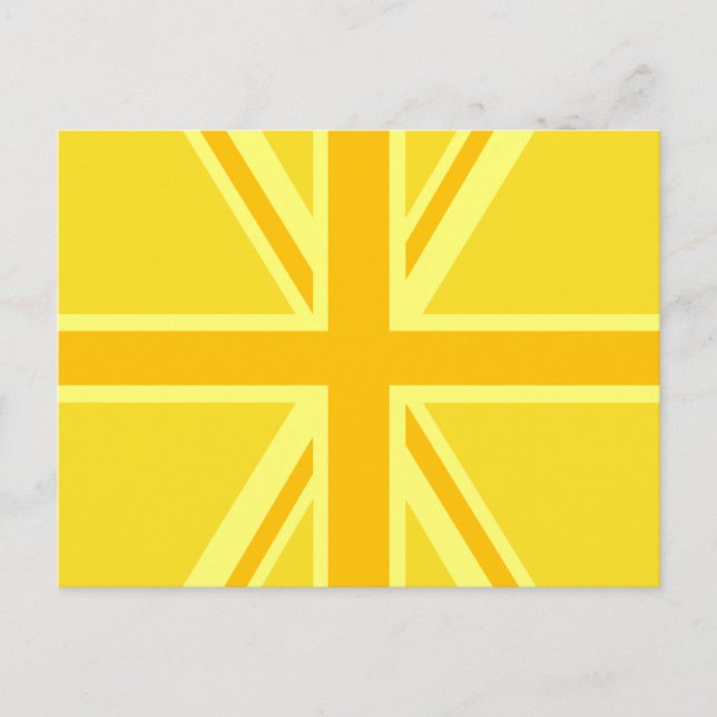 Sunny Yellow Union Jack British Flag Decor Postcard (Front)