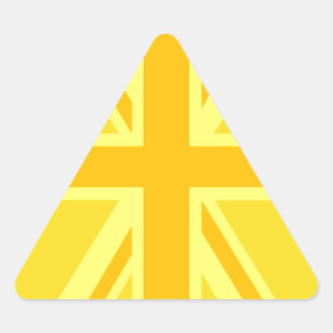 Sunny Yellow Union Jack British Flag Decor Triangle Sticker