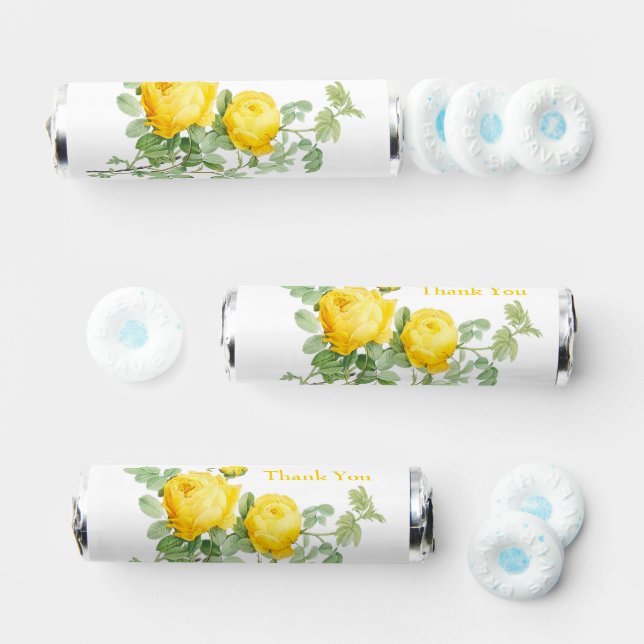 Sunny Yellow Vintage Roses Elegant Breath Savers® Mints (Assorted)