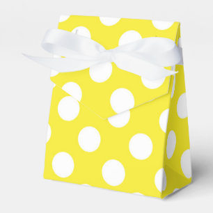 Sunny Yellow & White Polka Dots Birthday Party Favor Boxes