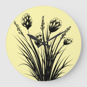 Sunny Yellow Wildflower Wall Clock 