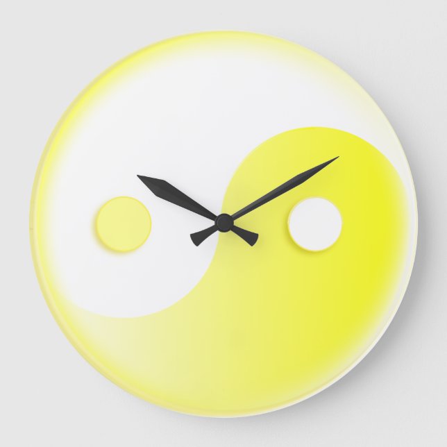 Sunny Yellow Yin & Yang Large Clock (Front)