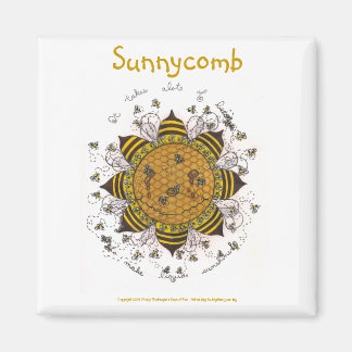 Sunnycomb - 2" Square Magnet (white)