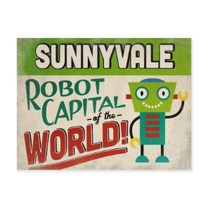 Sunnyvale California Robot - Funny Vintage Postcard