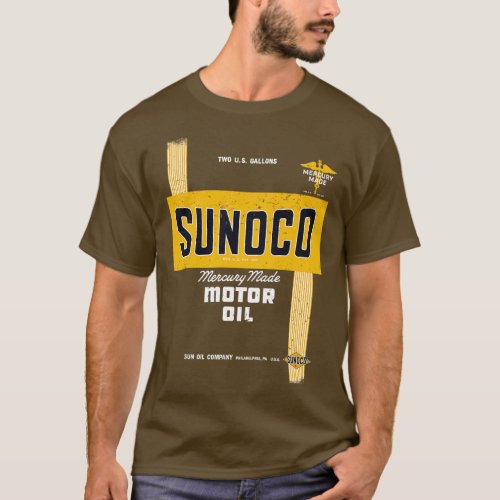 Sunoco Motor Oil Retro Distressed Design  T_Shirt