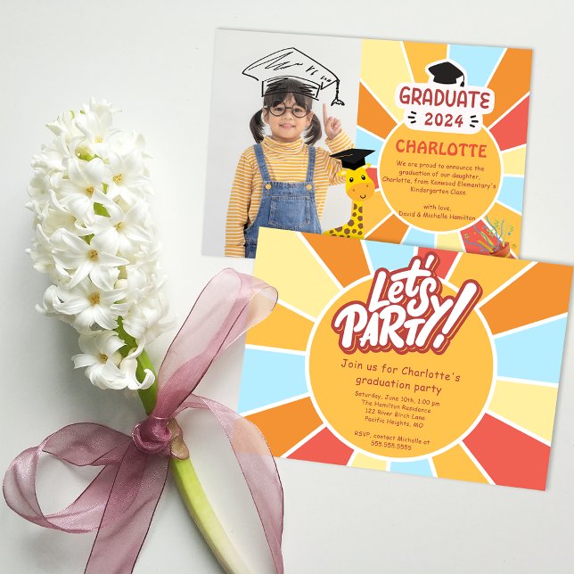 Sunray Kid Preschool Photo Graduation Party Invite (Sunray Kid Preschool Photo Graduation Party Invite)