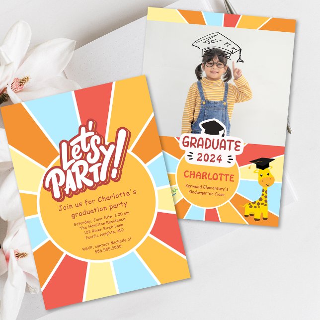 Sunray Kids Elementary Graduation Party Invite (Sunray Kids Elementary Graduation Party Invite)