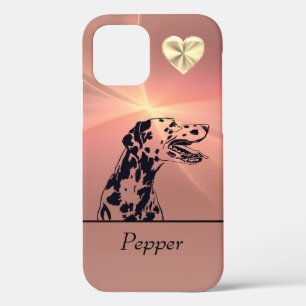 Sunray Pink Inked Dalmatian Dog iPhone 12 Case