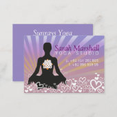 Sunrays Yoga Silhouette with Logo Business Card (Front/Back)