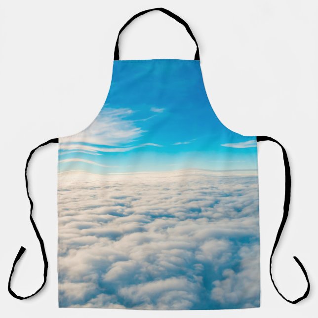 Sunrise above clouds from airplane window apron (Front)
