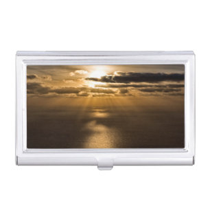 Sunrise above the Atlantic ocean Business Card Holder
