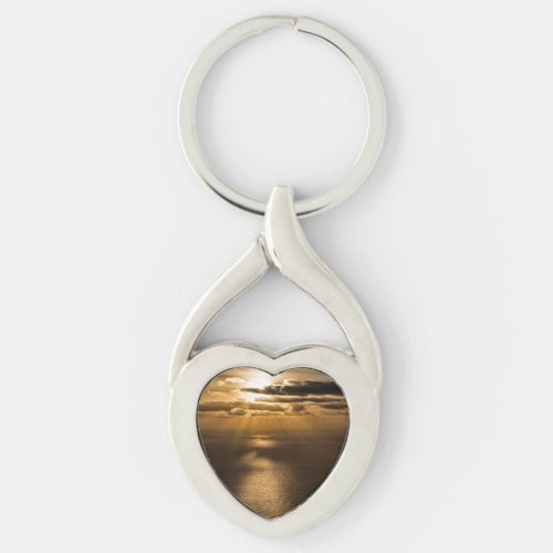 Sunrise above the Atlantic ocean Keychain