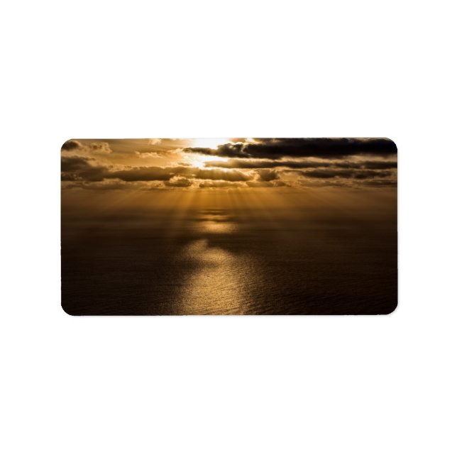 Sunrise above the Atlantic ocean Label (Front)