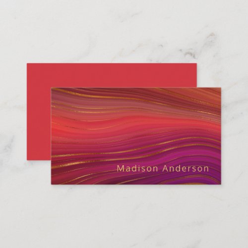 Sunrise Abstract Marble Agate Pattern Business Card