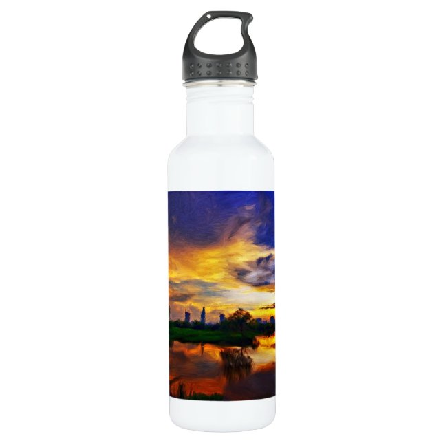 Sunrise | Abstract painting. Design is available o Stainless Steel Water Bottle (Front)