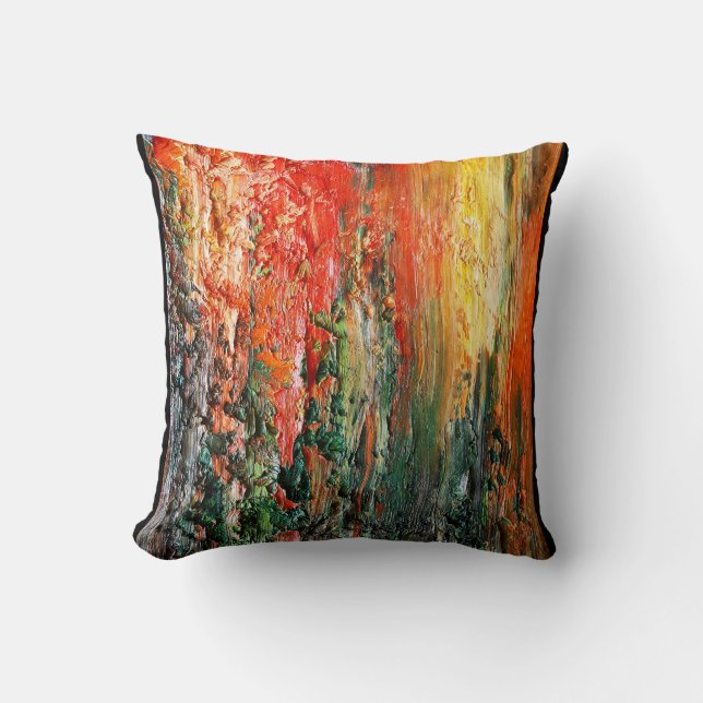 Sunrise Abstract Throw Pillow (Front)