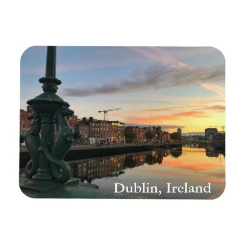 Sunrise along the River Liffey in Dublin Ireland  Magnet