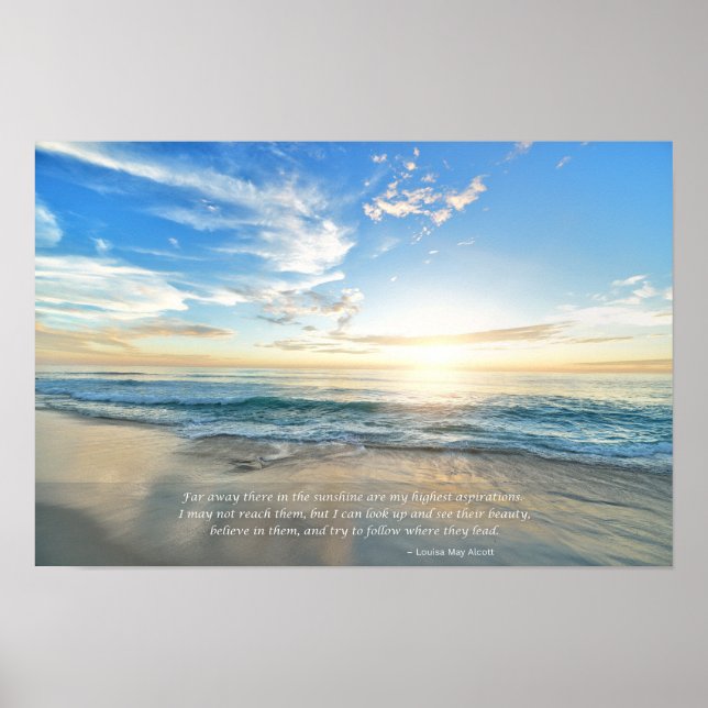 Sunrise and Beach Inspirational Quote Poster (Front)