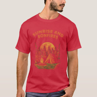 Sunrise and Bonfires Camping Summer Camperropica f T-Shirt