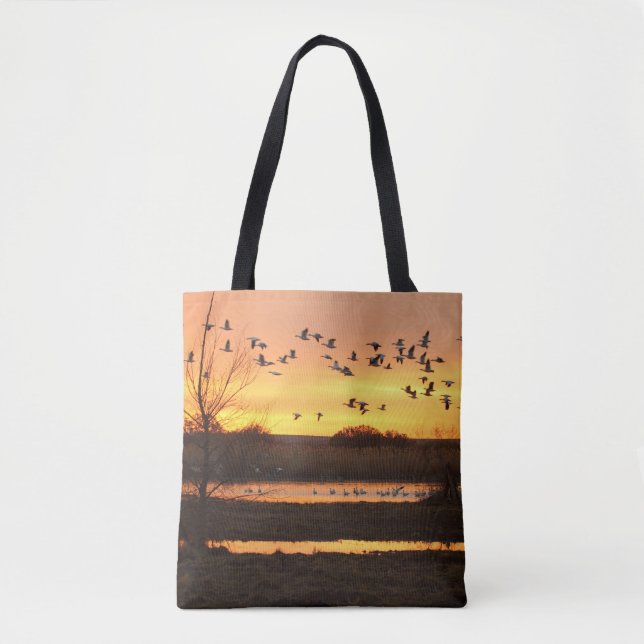 Sunrise and Geese Tote Bag (Front)