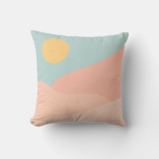 sunrise and sunset mountains throw pillow