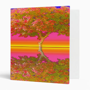 Sunrise and Sunset with Tree 3 Ring Binder