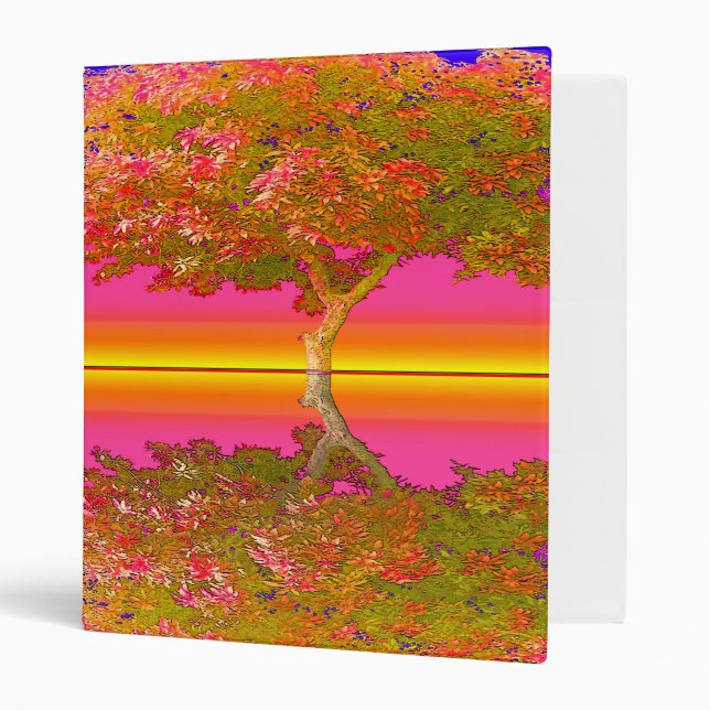 Sunrise and Sunset with Tree 3 Ring Binder (Front/Inside)