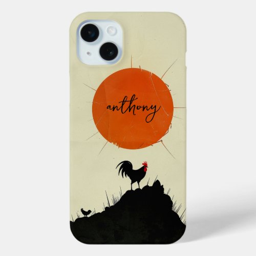 Sunrise and the Crowing Rooster iPhone 15 Plus Case