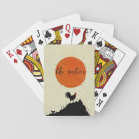 Sunrise and the Crowing Rooster Playing Cards