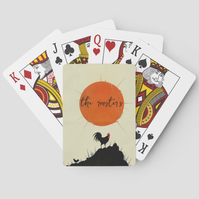 Sunrise and the Crowing Rooster Poker Cards (Back)