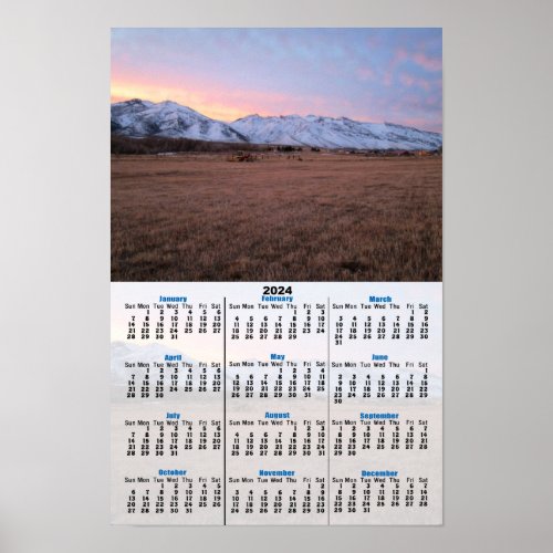Sunrise and the Mountain 2024 Calendar Poster