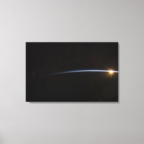 Sunrise as viewed in space canvas print