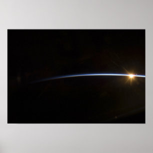 Sunrise as viewed in space poster