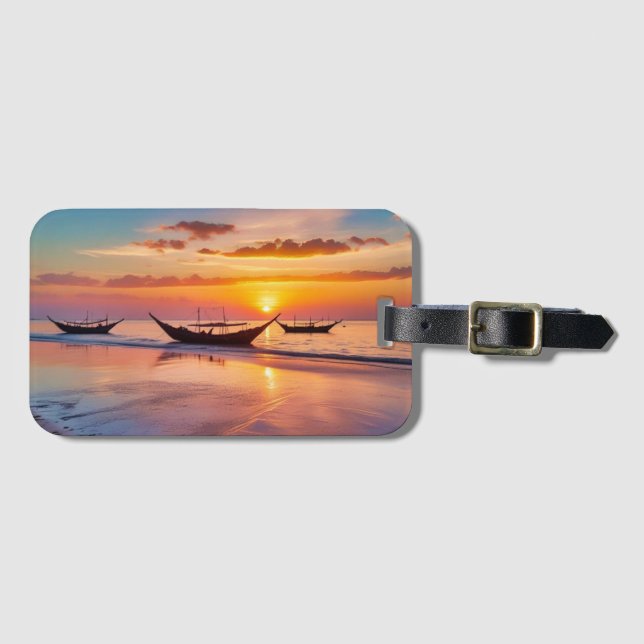 Sunrise at Al Wakrah Beach –   Qatar Luggage Tag (Front Horizontal)