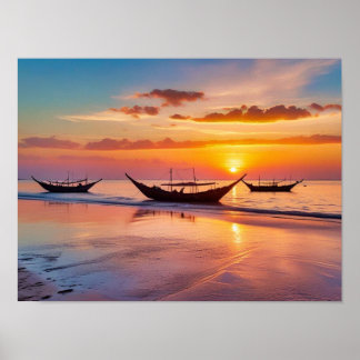 Sunrise at Al Wakrah Beach – Qatar Poster