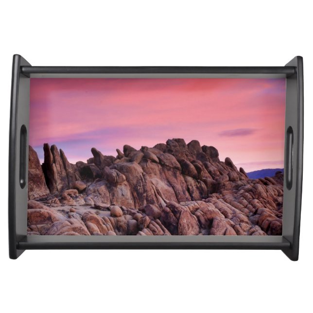 Sunrise at Alabama Hills Serving Tray (Front)