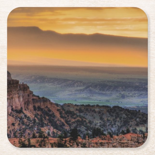 Sunrise at Bryce Canyon Square Paper Coaster (Front)