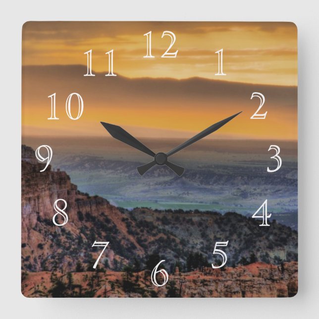 Sunrise at Bryce Canyon Square Wall Clock (Front)