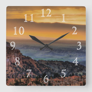 Sunrise at Bryce Canyon Square Wall Clock