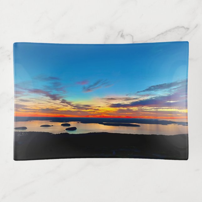Sunrise at Cadillac Mountain- Acadia National Park Trinket Tray (Front)