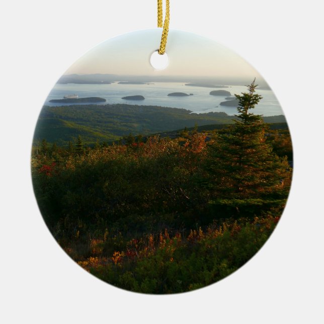 Sunrise at Cadillac Mountain I Ceramic Ornament (Front)