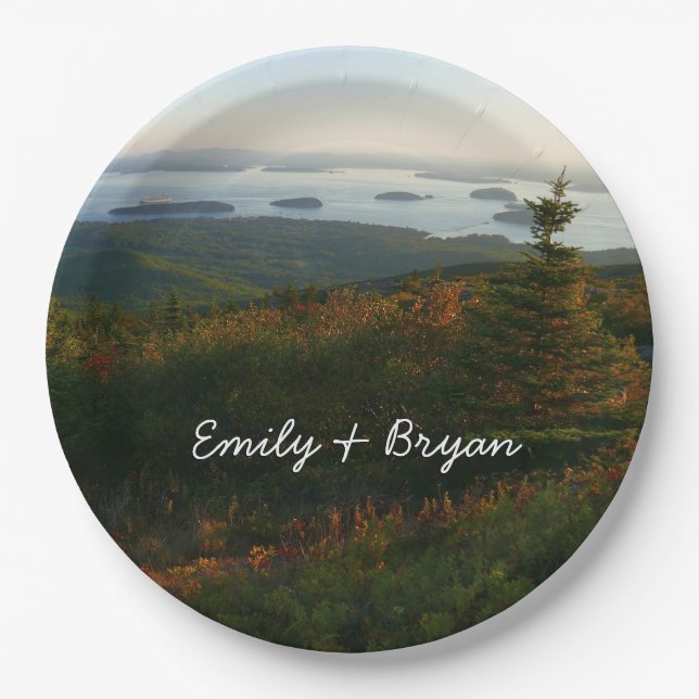 Sunrise at Cadillac Mountain I Paper Plates (Front)